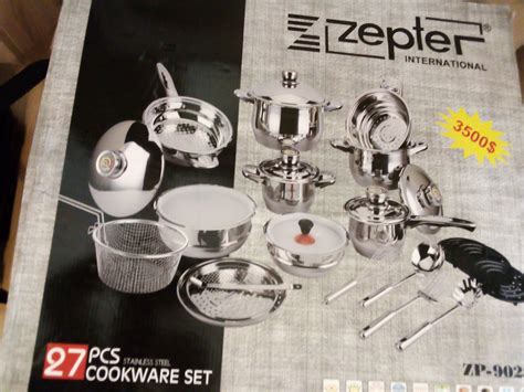 Нов ориг. ZEPTER 27бр.+Стоманена/алпака тенджера + емайл тава гр ...