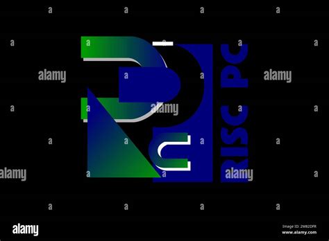 riscpc logo black background stock photo alamy