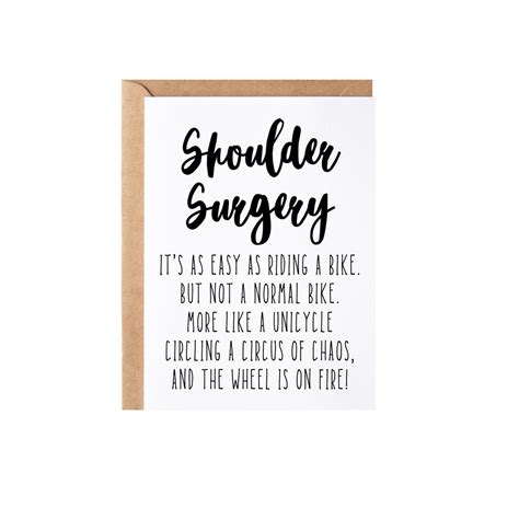 Shoulder Surgery Card Shoulder Surgery Recovery T Idea Get Well