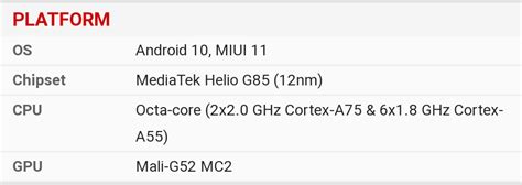 Updated Official Spec Sheet Mediatek Helio G85 Announced 46 Off