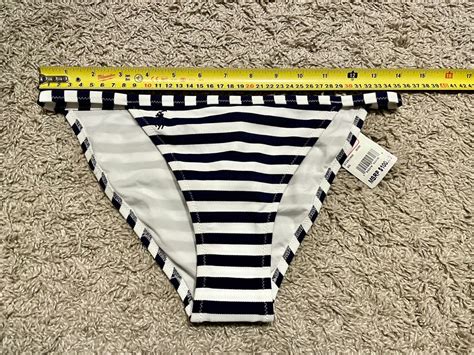 Polo Ralph Lauren Swimsuit Blue And White Striped Bikini Swimwear Beachwear Etsy