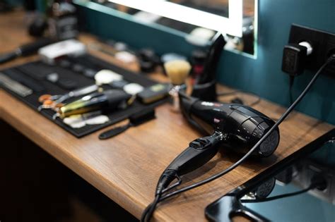 Premium Photo | Professional tools of a barber in a mens barbershop