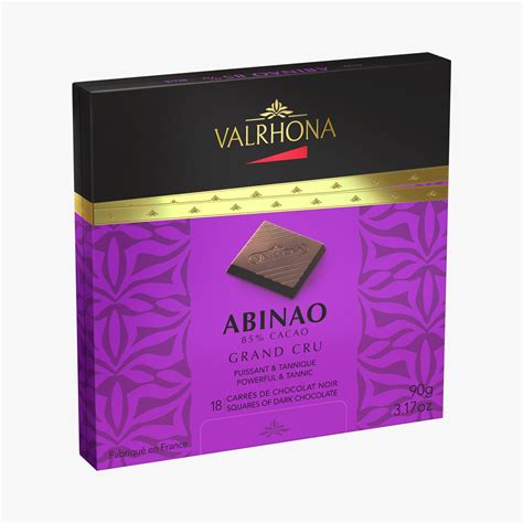 Box Of Dark Chocolate Squares Abinao Valrhona