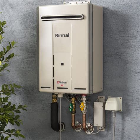 rinnai infinity  touch continuous flow gas hot water system champagne