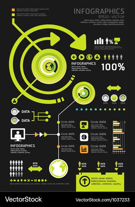 infographics set  information technology vector image
