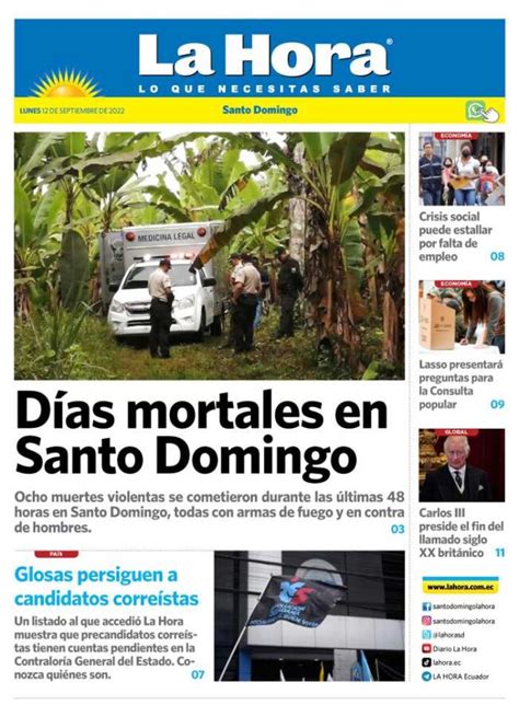 Santo Domingo 12 De Septiembre 2022 Diario La Hora