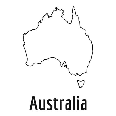 australia outline vector art icons  graphics