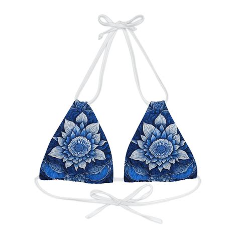 Mandala Strappy Triangle Bikini Top Aop Etsy