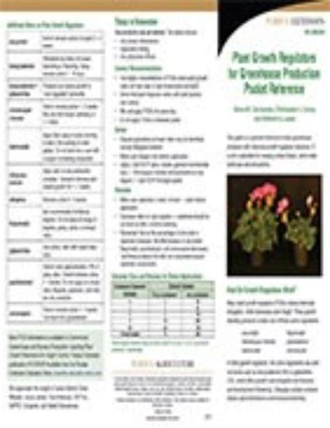 Plant Growth Regulators Pocket Reference - Floriculture & Greenhouse ...