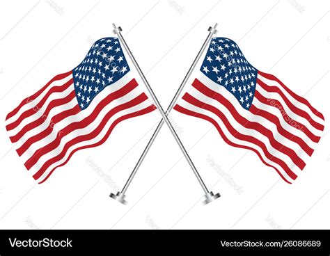 Crossed Flags Usa Royalty Free Vector Image VectorStock