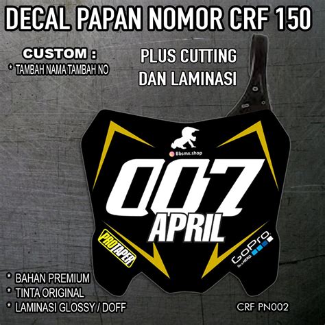 Decal Papan Nomor Crf Lazada Indonesia