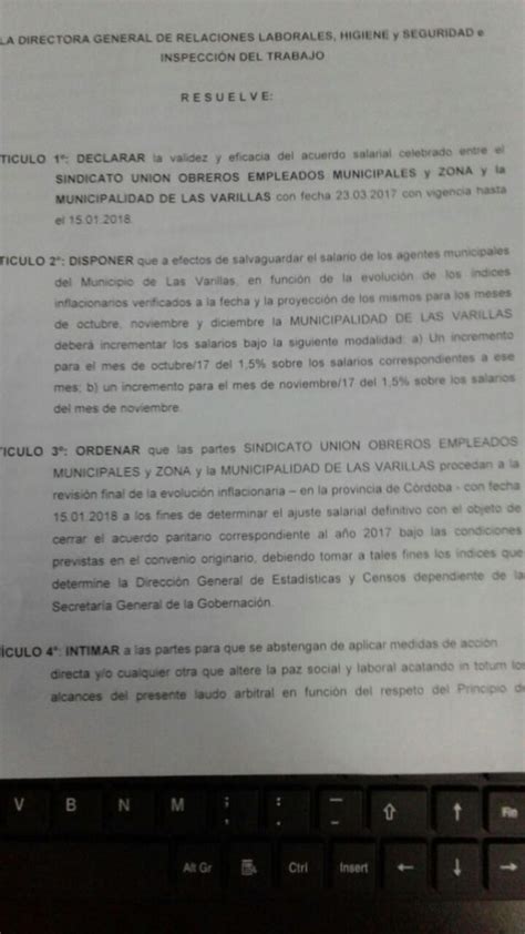 El Ministerio de Trabajo de la Provincia dictaminó sobre el diferendo