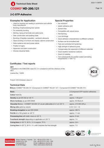COSMO®HD-100.800 - Weiss Chemie - PDF Catalogs | Technical ...
