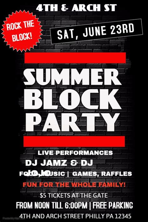 Free Block Party Flyer Template