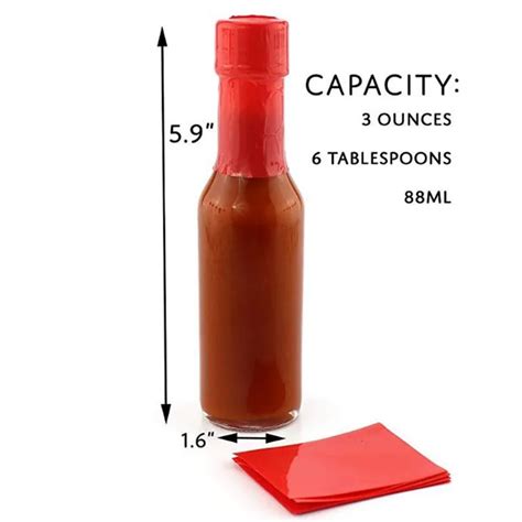 3 Ounce Hot Sauce Bottles Clear Glass Bottles With Lids Dropper Red Shrink Bands Buy Glass