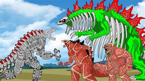 Evolution Of Godzilla Earth And Eren Founding Titan Vs Mechagodzilla Size Comparison Hd