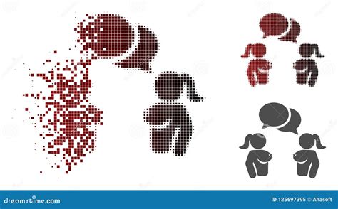 Dust Dot Halftone Naked Lady Chat Icon Stock Vector Illustration Of Black Movement