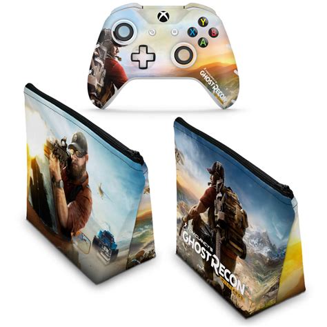 KIT Capa Case E Skin Xbox One Slim X Controle Ghost Recon Wildlands