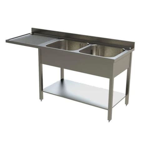 Plonge Inox Bacs Gamme Avec Passage Lave Vaisselle Gouttoir