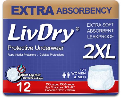 Amazon.com: LivDry Adult XXL Incontinence Underwear, Extra Absorbency