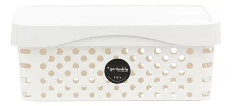 Caixa Organizadora Cesta Perfurada Tampa Nude Parcelamento Sem Juros