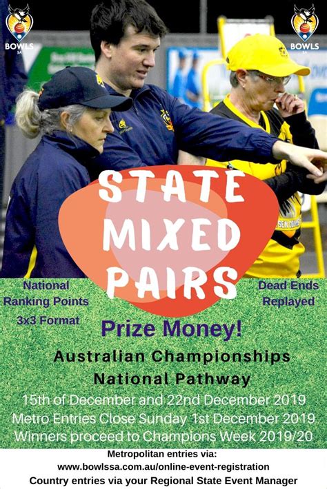 2019 20 State Mixed Pairs Metropolitan Qualifying Results Bowls SA