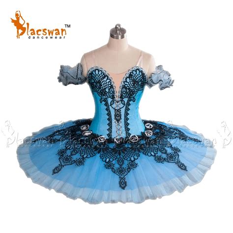 Blue Tulle With Black Decorations Professional Classic Pancake Ballet