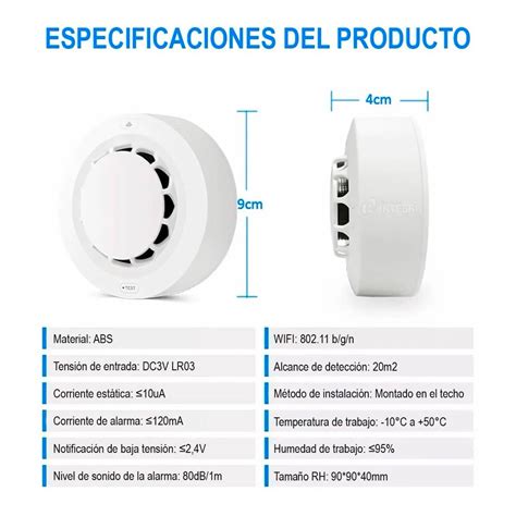 Sensor Humo Wifi Con App Tuya Alarma Sirena Casa Fuego Detector