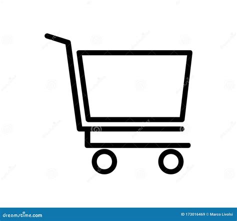 Icono Del Carro De La Compra Ilustrado En Vector Sobre Fondo Blanco