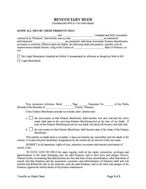 Missouri Beneficiary Deed Form Fill Online Printable Fillable