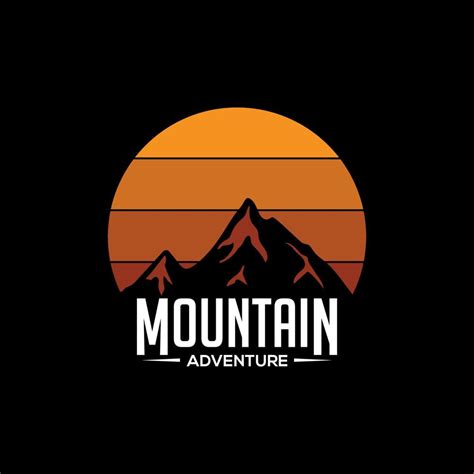 Mountain Adventure Logo Design Vector Sunset Outdoor Graphic