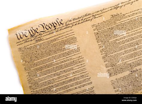 copy   united states constitution   white background stock