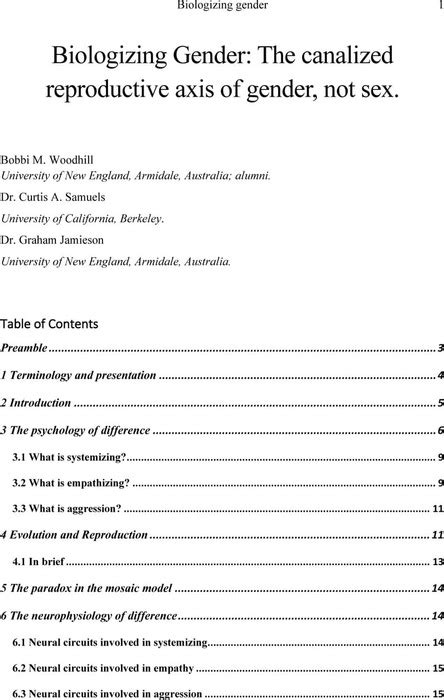 Biologizing Gender The Canalized Reproductive Axis Of Gender Not Sex Life Sciences