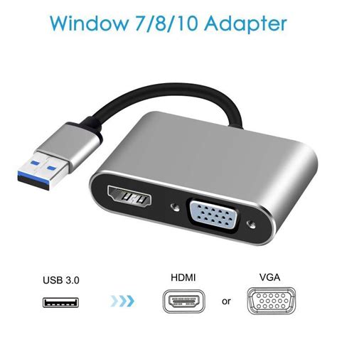 RayCue USB 3 0 To HDMI And VGA Dual Display Adapter Computers Tech