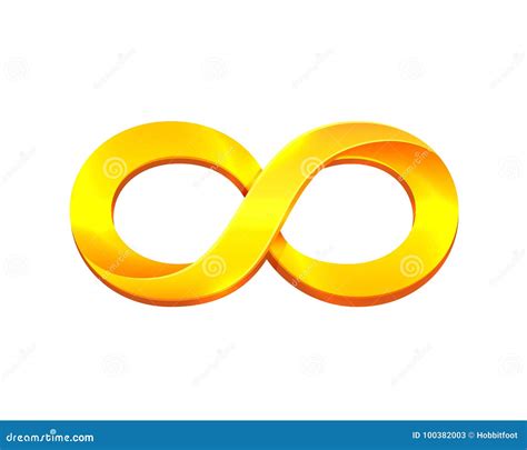 infinity gold symbol   white background stock vector