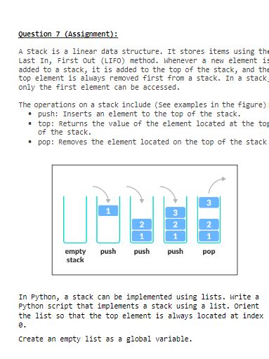 solved define   functions push  function cheggcom