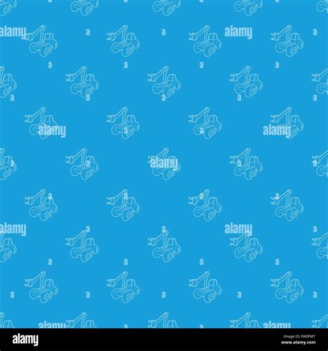 Hydraulic Crane Pattern Vector Seamless Blue Stock Vector Image And Art