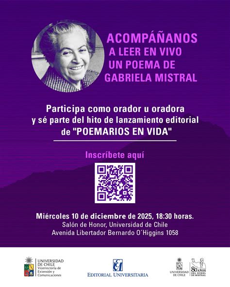 Vicerrectoría - Lectura en vivo de un poema de Gabriela Mistral Te