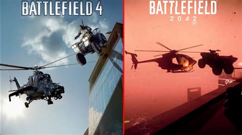 Battlefield 4 Vs Battlefield 2042 Gameplay Trailer Comparison Youtube