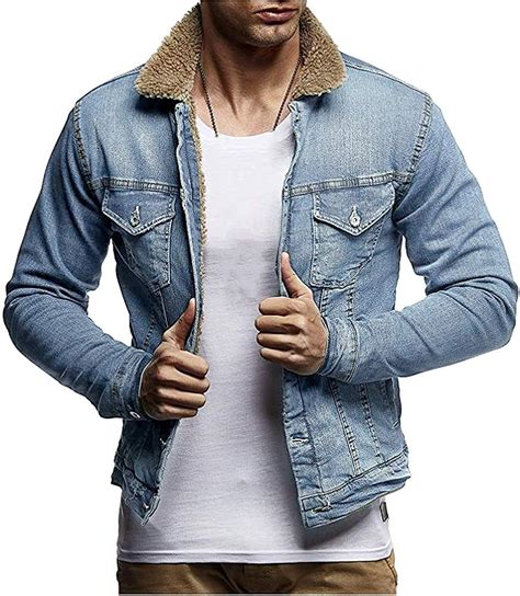 Heflashor Herren Jeansjacke Winter Denim Jacket Gef Tterte Jeans Jacke