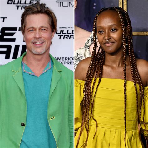 brad pitt reacts  daughter zahara   spelman college  weekly