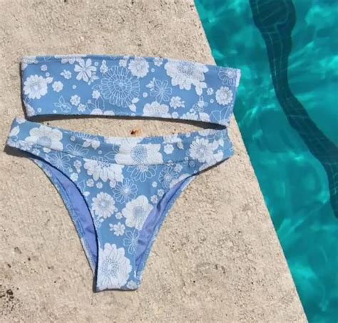 Cssayavi Swimwear Women Floral Print Bikini Set Swimsuit Flower