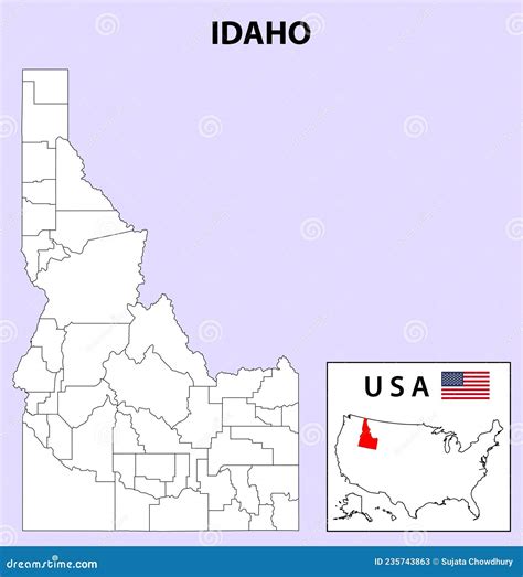 Idaho Map State And District Map Of Idaho Stock Vector Illustration