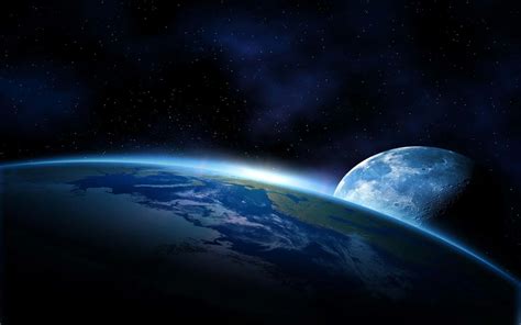 glowing earth  moon background wallpaperscom