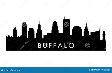 Buffalo Skyline Silhouette. Stock Vector - Illustration of horizon ...