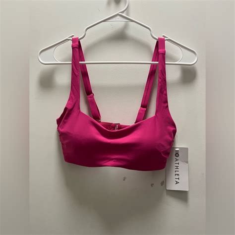 Athleta Swim Brand New Athleta Square Neck Bra Cup Bikini Top In Pink Poshmark