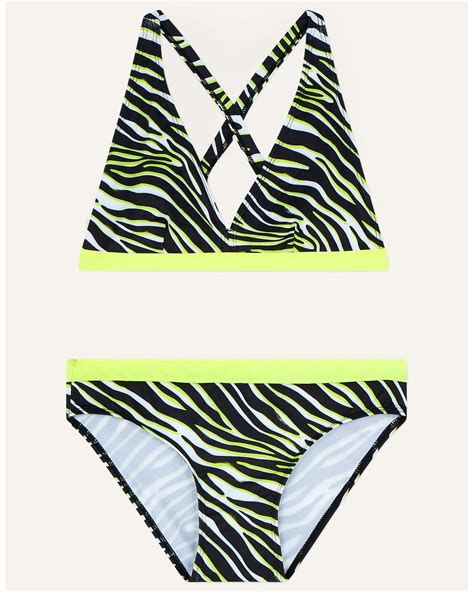 Monsoon Zebra Print Triangle Bikini In Recycled Polyester Black Lyst Uk