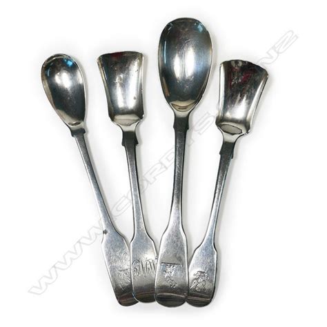 Irish Silver Condiment Spoons Georgian And Victorian Flatware
