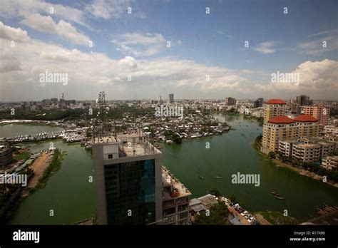 Aerial View Of Gulshan Lake Area In Dhaka City Dhaka Bangladesh Stock