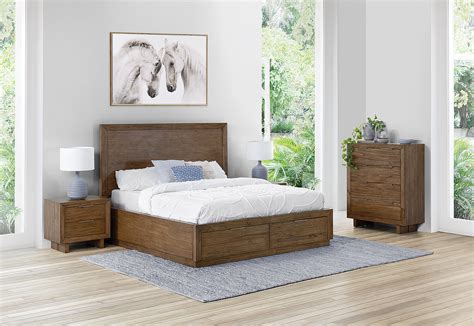 Light Walnut Sorvino 4 Piece Queen Bedroom Suite Amart Furniture